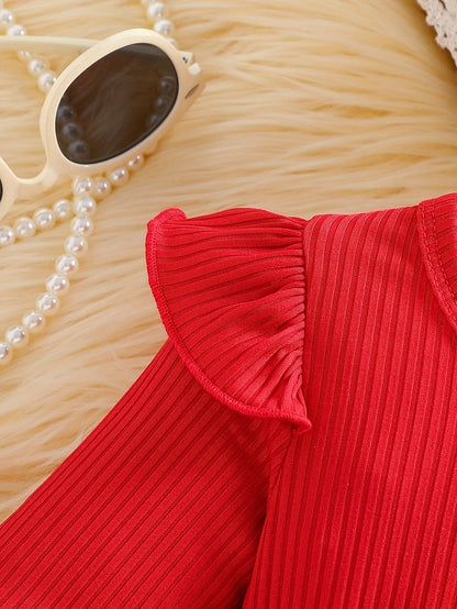 Baby comfortable dress+belt two-piece set