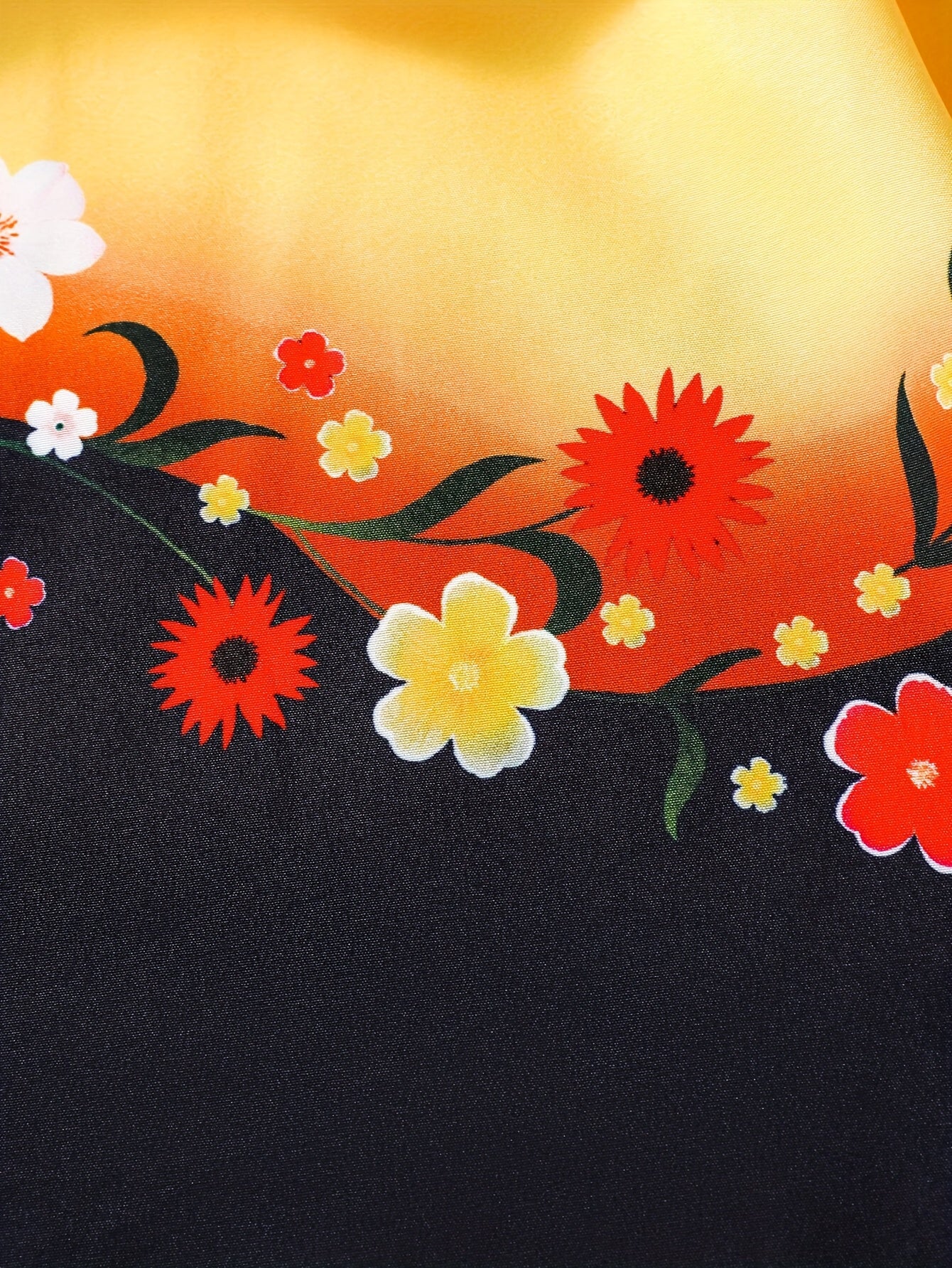 Girls' Floral Pattern Ruffled Spaghetti Suspender Dress