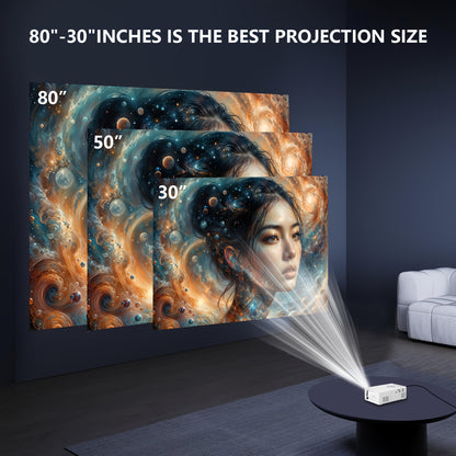 GTEQY Portable Mini Projector with LED Light