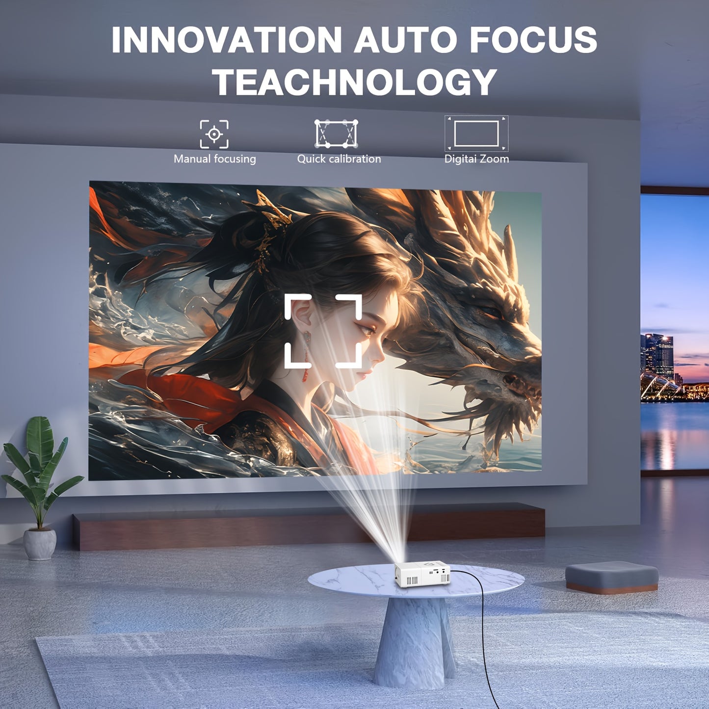 GTEQY Portable Mini Projector with LED Light