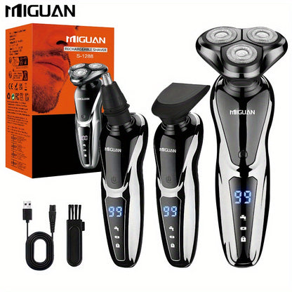 Multi-Function 3-in-1 Electric Grooming Kit-Shaver, Nose Trimmer & Sideburn Razor