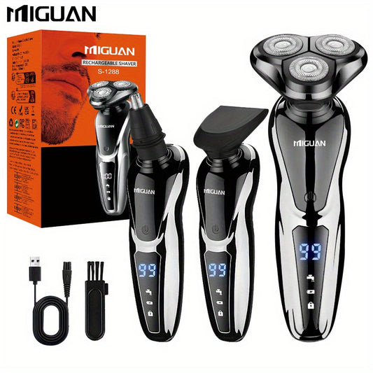 Multi-Function 3-in-1 Electric Grooming Kit-Shaver, Nose Trimmer & Sideburn Razor