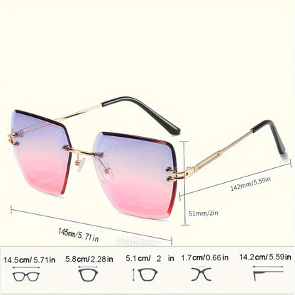 Vibrant Square Rimless Glasses for Women - Fashionable, Casual, And Stylish Eyewear