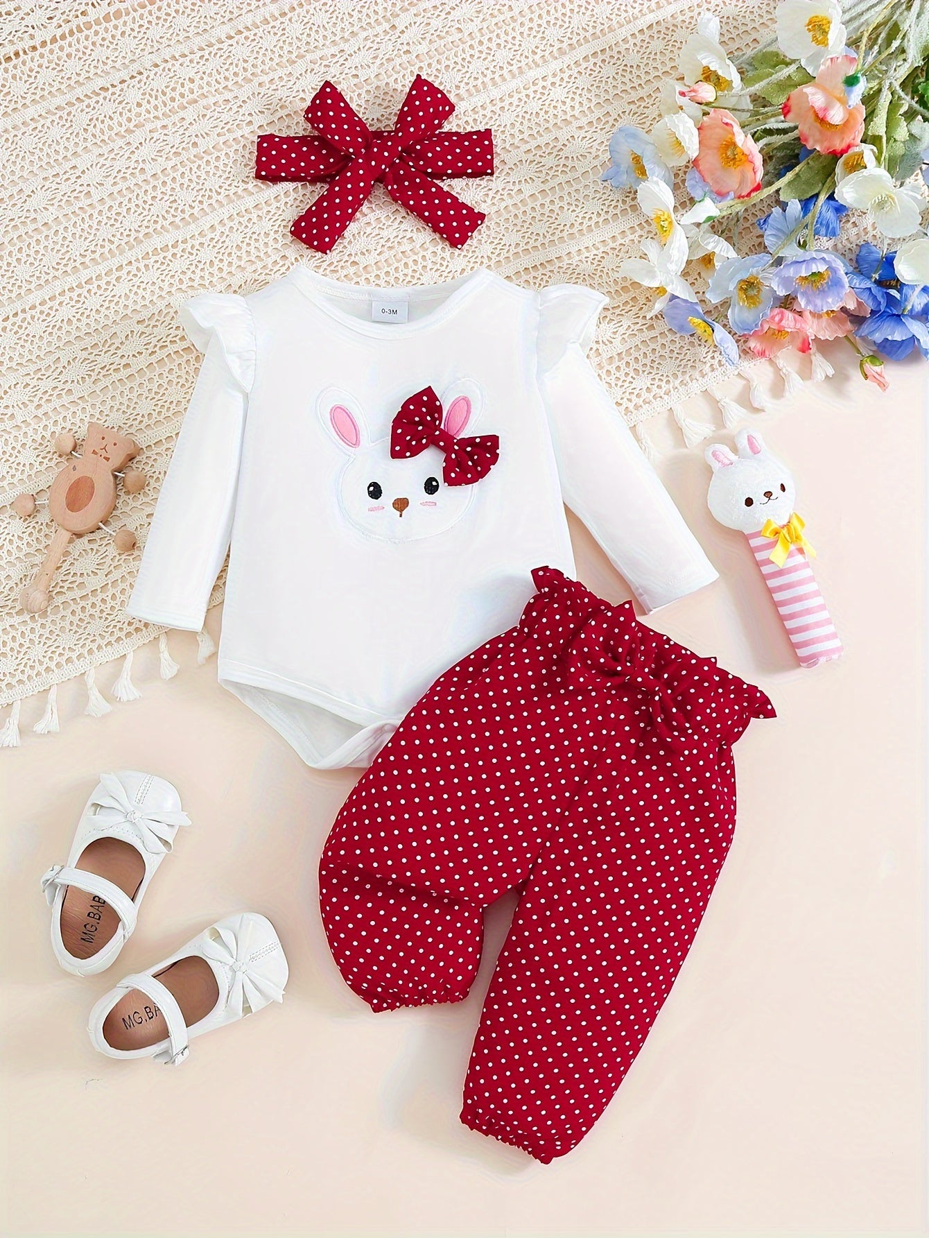 Baby Girl'S Cute Rabbit Long Sleeve Top