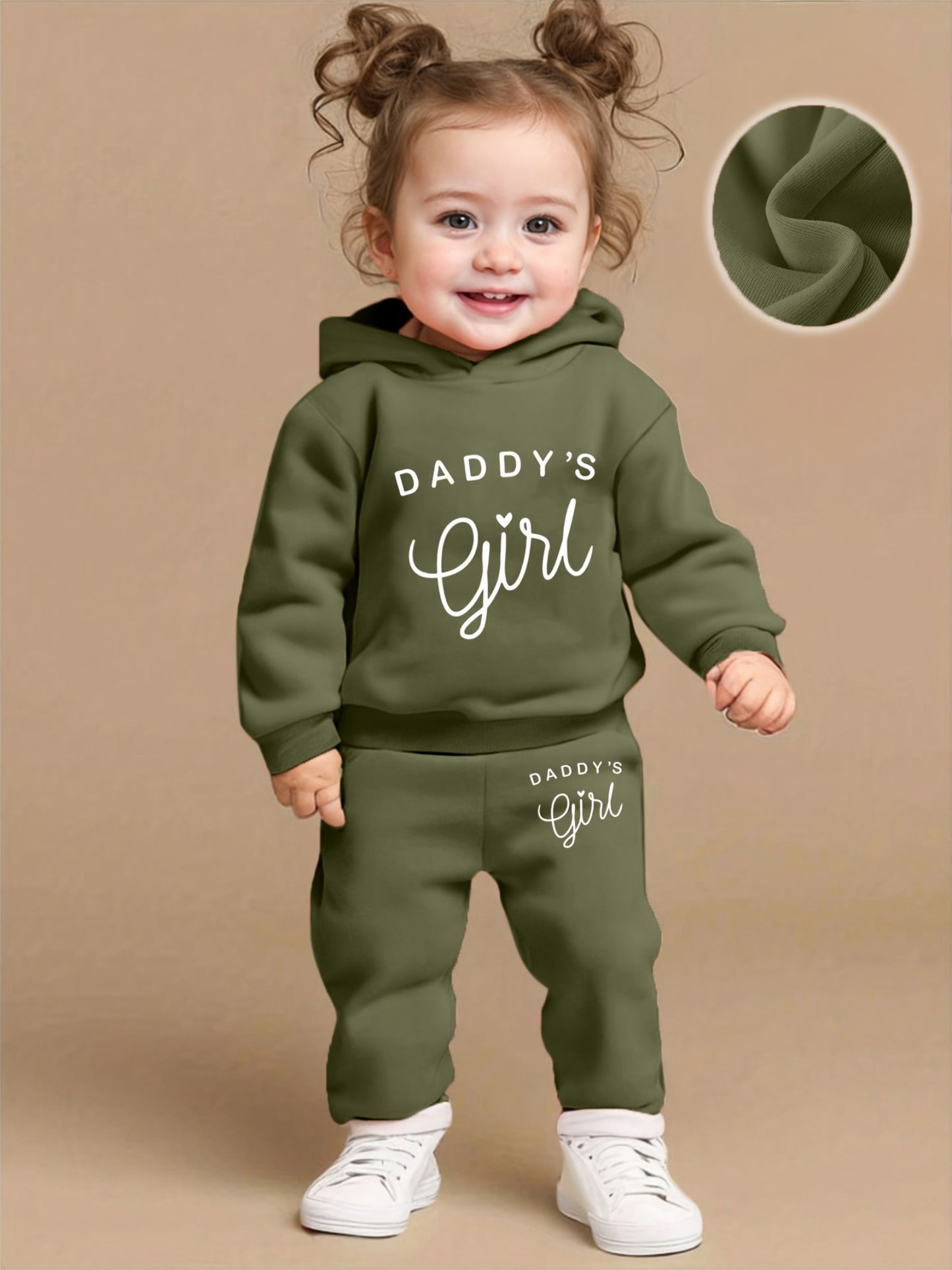 Baby Girl's DADDY'S GIRL Letter Pattern Hoodie & Casual Long Pants