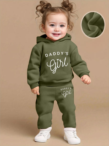 Baby Girl's DADDY'S GIRL Letter Pattern Hoodie & Casual Long Pants