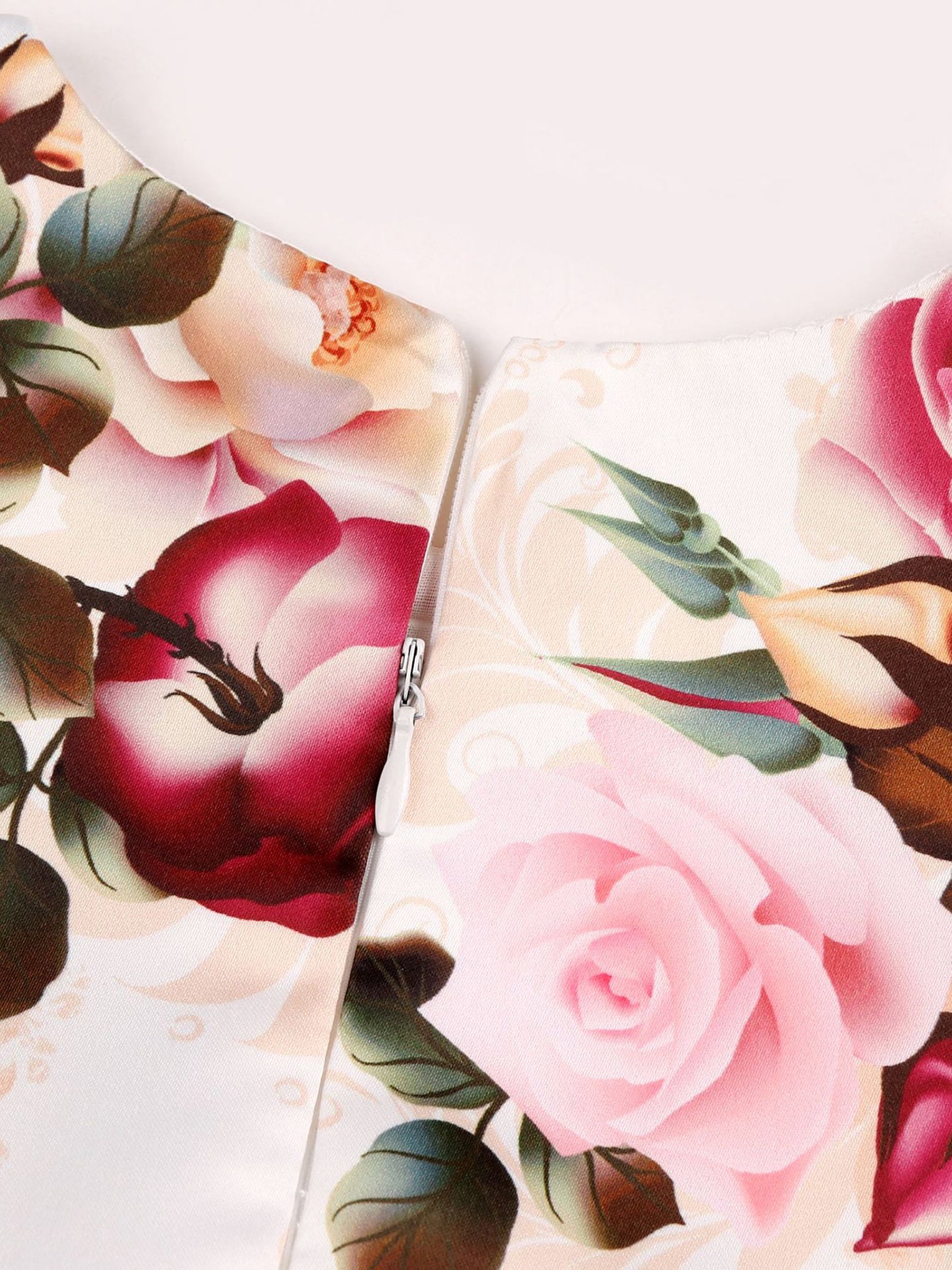 Girls' Elegant Rose Floral Print Party Dress