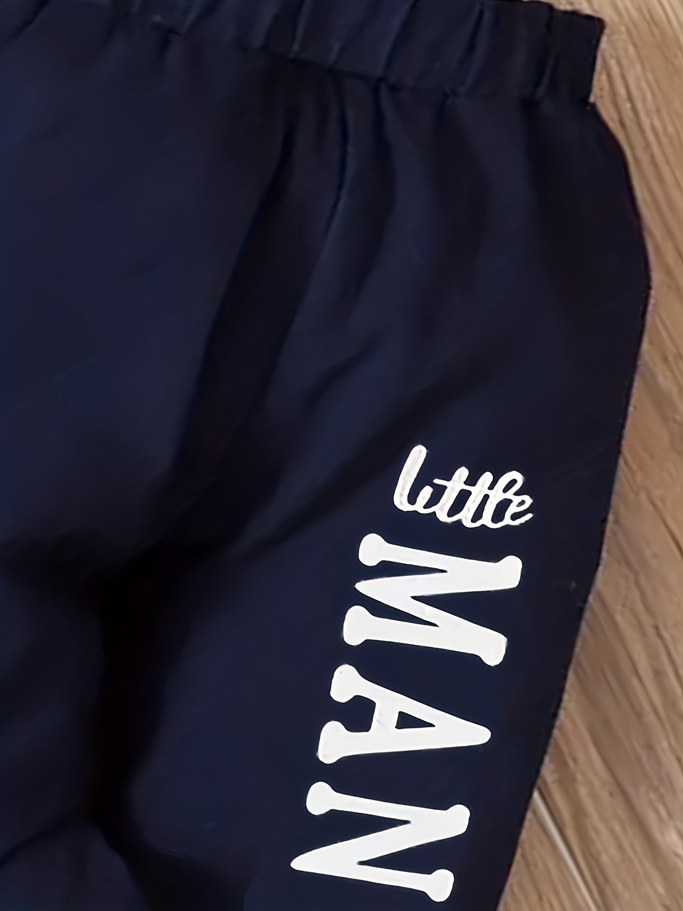 2pcs Boys' Hooded Long-Sleeve Letter Print Bodysuit