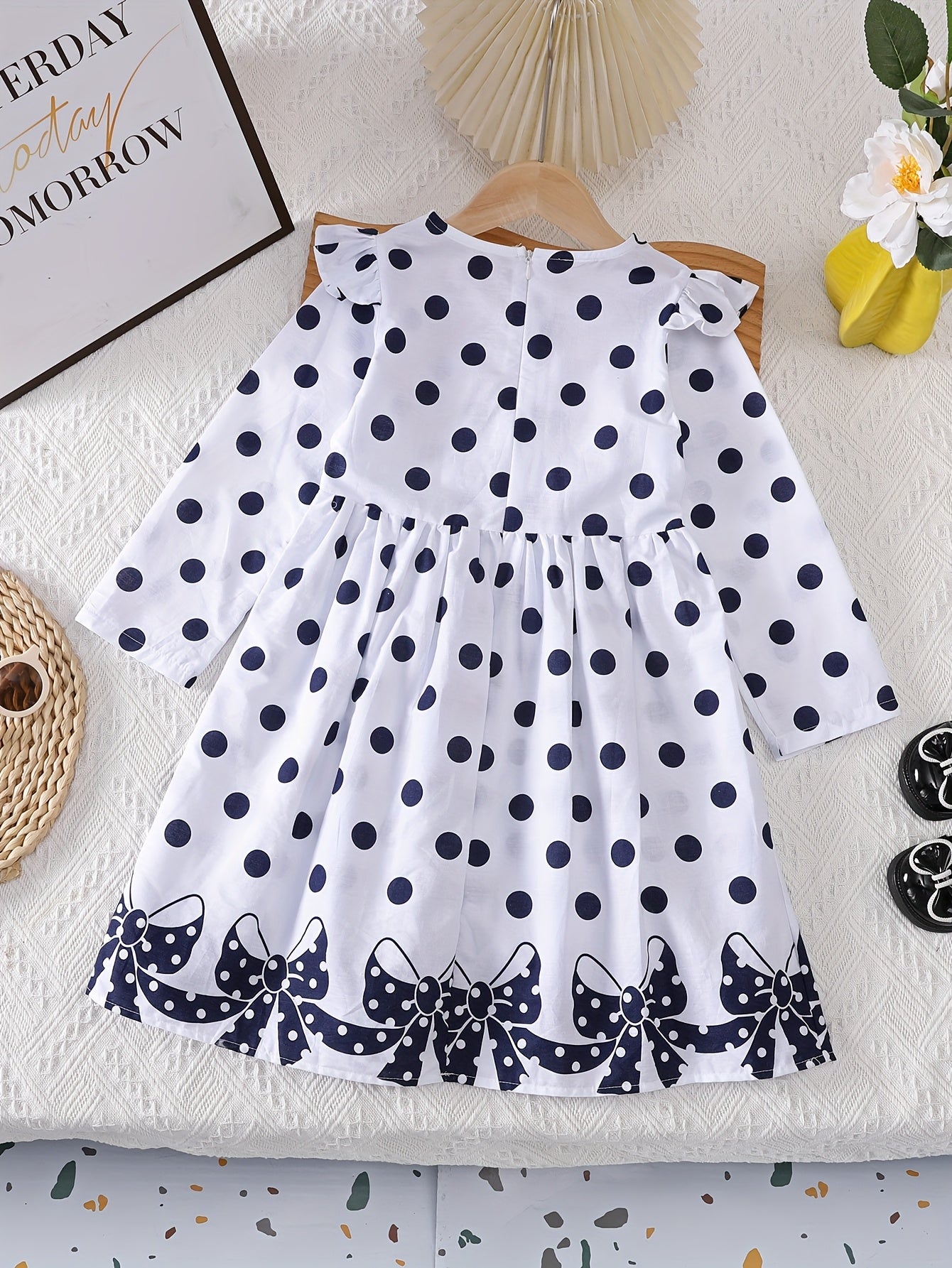 Girls' Bohemian Polka Dot Sleeveless Dress