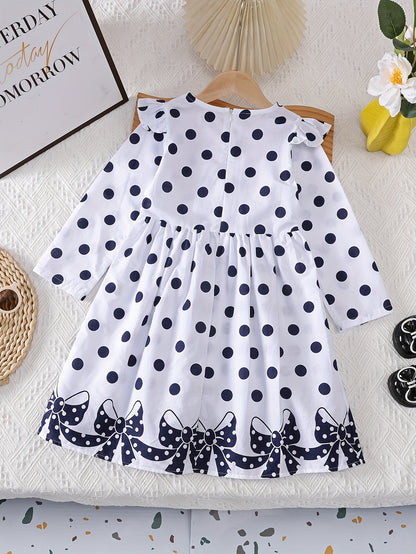 Girls' Bohemian Polka Dot Sleeveless Dress