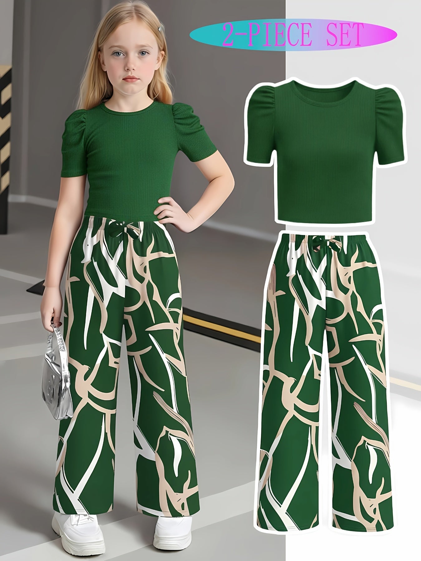 Girls' Casual Long Pants Set