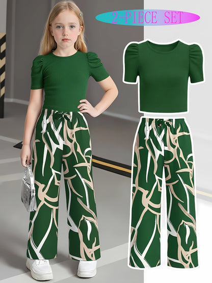 Girls' Casual Long Pants Set