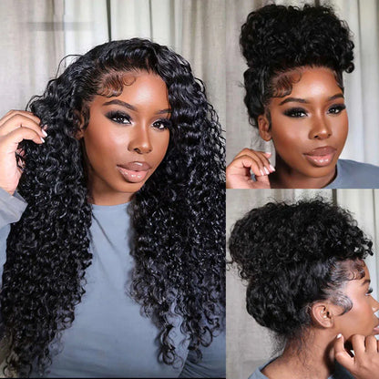 Vietnamese Water Wave Lace Front Human Hair Wigs Deep Wave 13x6 HD Lace Frontal Wig Invisible Strap 360 Full Lace Glueless Wig