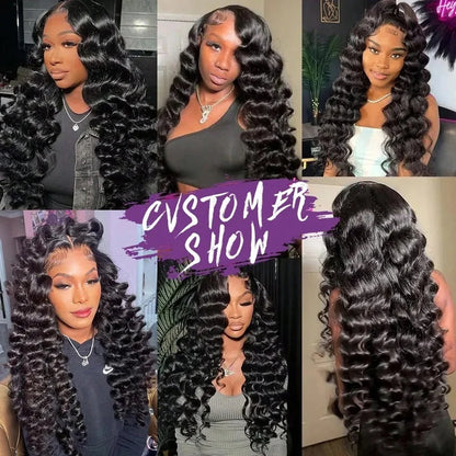 40 Inch 13x6 Brazilian Loose Deep Curly Wave Lace Front Wig 12A High-Quality 100% Real Human Hair 13x4 HD Lace Frontal Wigs