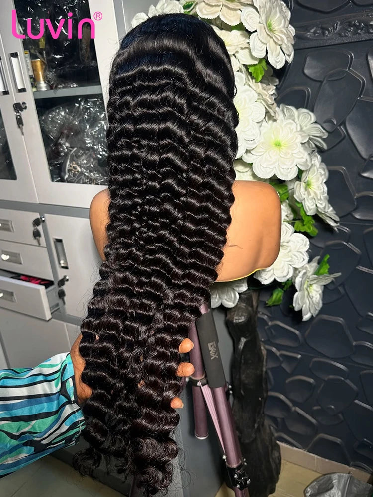 Luvin Loose Wave 13x6 HD Lace Frontal Wigs Loose Waves Wig Human Hair Brazilian Loose Deep Wave Curly Wigs Human Hair For Women