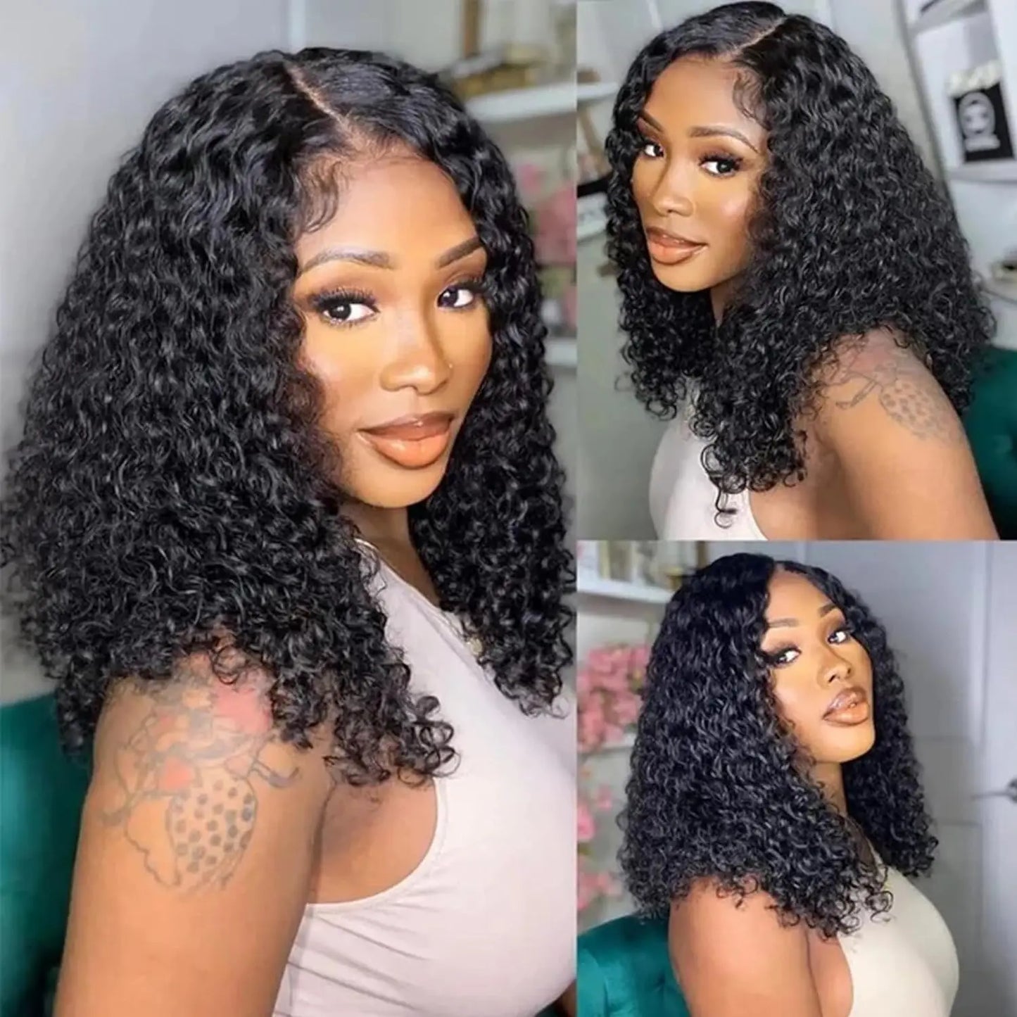 Brazilian Hair Deep Wave Short Bob Wig Human Hair 200% Density