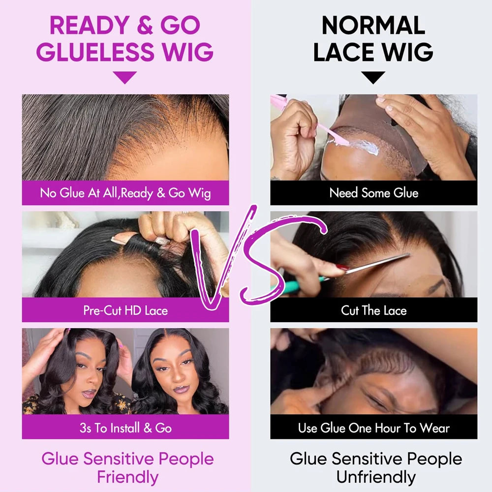 250% Density Glueless Deep Curly Wave Wig Ready To Wear 5x5 HD Lace Closure