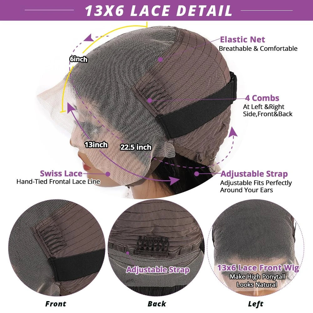 12A Curly Wave Lace Front Wig 100% Kinky Curly Brazilian Human Hair HD Transparent 13x4 13x6 Lace 250% Density Natural Black Wig