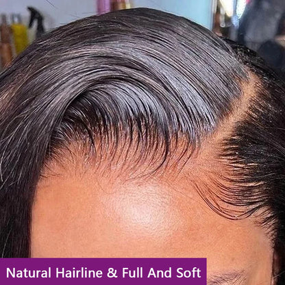 13x4 HD Lace Front Wigs Short Bob Wig Pixie Cut 100% Human Hair Natural Black Brazilian Straight