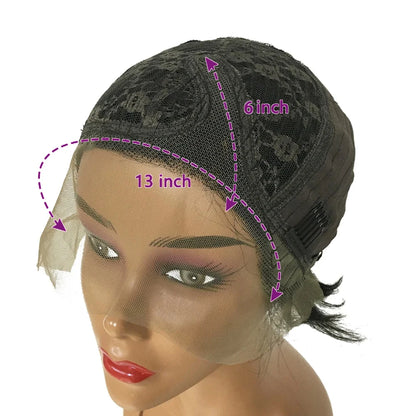 13x4 HD Lace Front Wigs Short Bob Wig Pixie Cut 100% Human Hair Natural Black Brazilian Straight