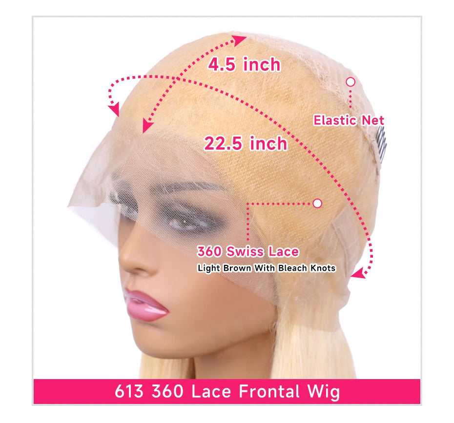 360 Lace Frontal Wig 613 Blonde 13x4 13x6 Body Wave Lace Front Wig Preplucked Brazilian Lace Front Human Hair Wigs 30 32 38 Inch