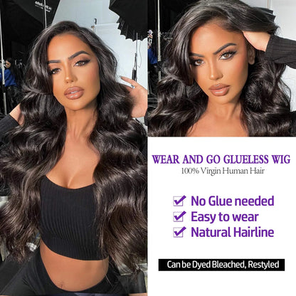 30 Inch Wear And Go Glueless Wigs Human Hair  Pre Cut Lace Front