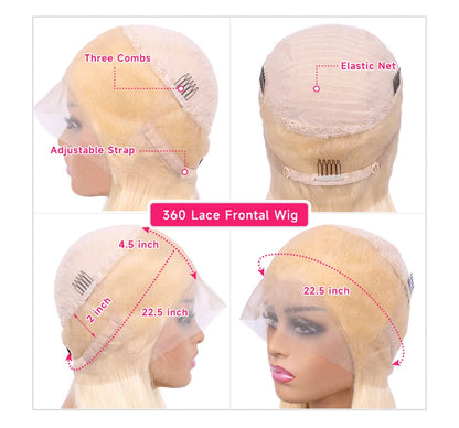 360 Lace Frontal Wig 613 Blonde 13x4 13x6 Body Wave Lace Front Wig Preplucked Brazilian Lace Front Human Hair Wigs 30 32 38 Inch