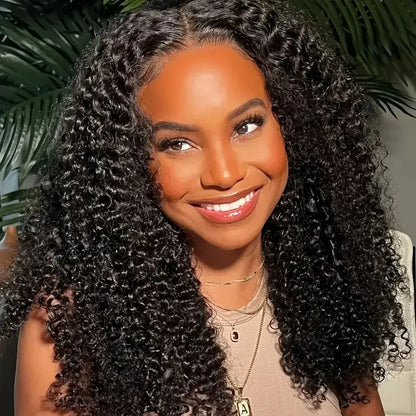 12A Curly Wave Lace Front Wig 100% Kinky Curly Brazilian Human Hair HD Transparent 13x4 13x6 Lace 250% Density Natural Black Wig