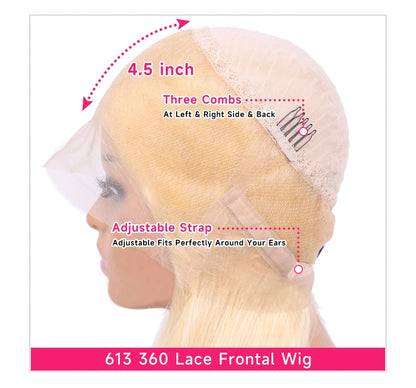 360 Lace Frontal Wig 613 Blonde 13x4 13x6 Body Wave Lace Front Wig Preplucked Brazilian Lace Front Human Hair Wigs 30 32 38 Inch