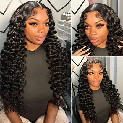 40 Inch 13x6 Brazilian Loose Deep Curly Wave Lace Front Wig 12A High-Quality 100% Real Human Hair 13x4 HD Lace Frontal Wigs