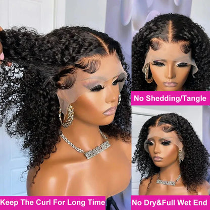 Brazilian Hair Deep Wave Short Bob Wig Human Hair 200% Density