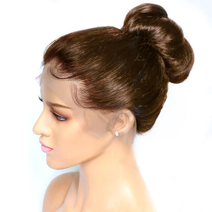 Hidden Invisible Strap 360 Full Hd Lace Glueless Wig Straight Chocolate Brown 30 Inch Lace Front Wigs Human Hair 360 Frontal Wig