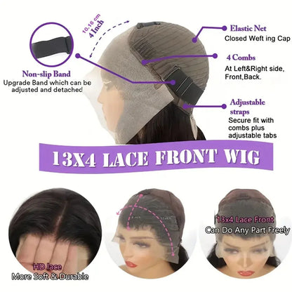 12A Curly Wave Lace Front Wig 100% Kinky Curly Brazilian Human Hair HD Transparent 13x4 13x6 Lace 250% Density Natural Black Wig