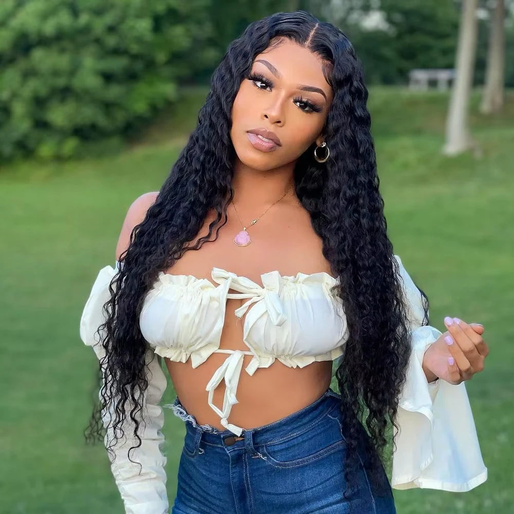 250% Density Glueless Deep Curly Wave Wig Ready To Wear 5x5 HD Lace Closure