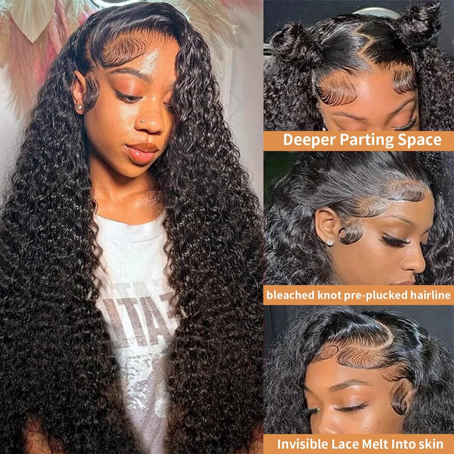 Lace Front Wigs Human Hair Wig 13x4 Deep Curly