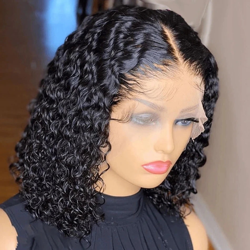 Brazilian Hair Deep Wave Short Bob Wig Human Hair 200% Density