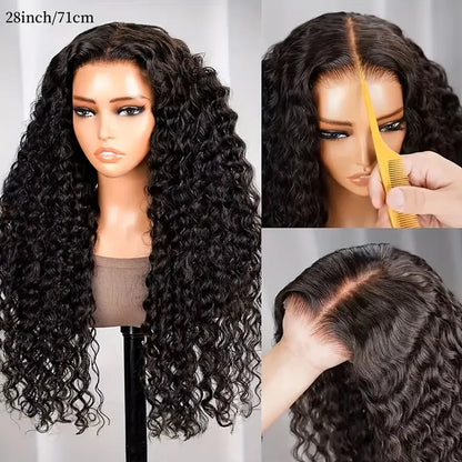 250% Density Glueless Deep Curly Wave Wig Ready To Wear 5x5 HD Lace Closure