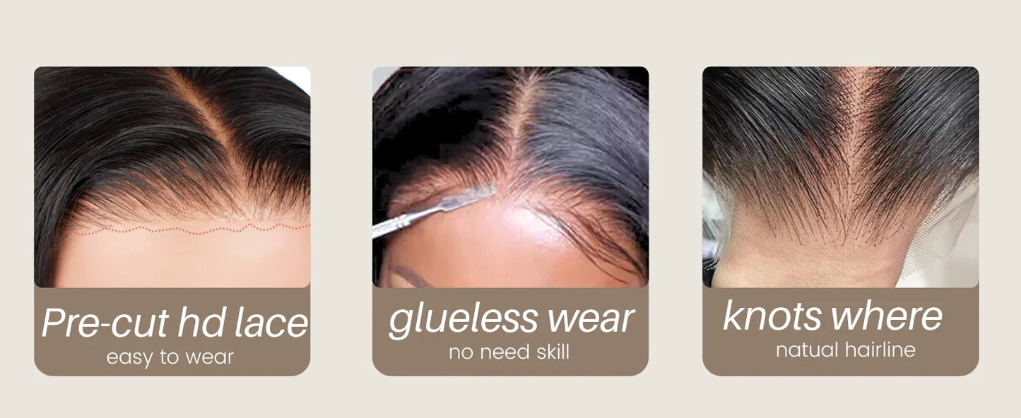 Wear and Go Glueless Wigs Human Hair Deep Wave Lace Front