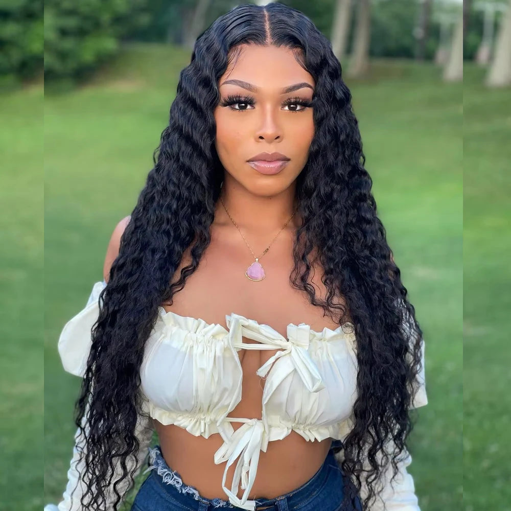 250% Density Glueless Deep Curly Wave Wig Ready To Wear 5x5 HD Lace Closure