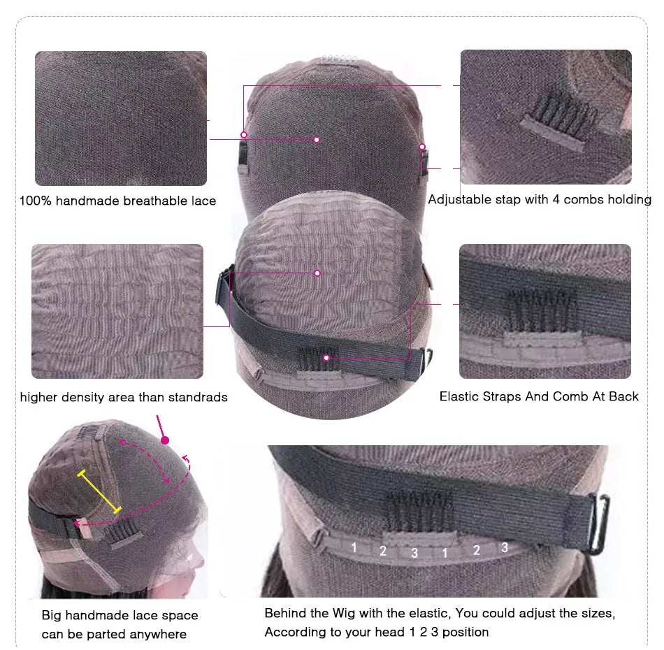 Bone Straight Wigs 100% Human Hair Wigs HD Lace Frontal Wig 13x6