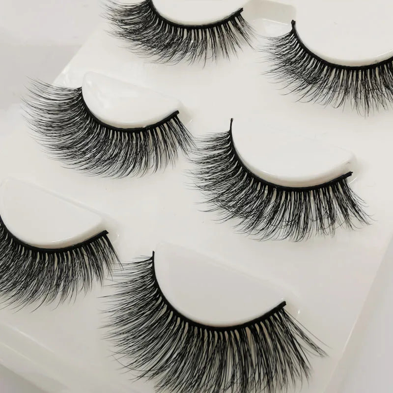 3 pairs False Eyelashes Natural Long 3D Mink Lashes Soft  Fluffy