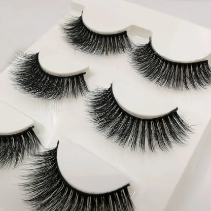3 pairs False Eyelashes Natural Long 3D Mink Lashes Soft  Fluffy