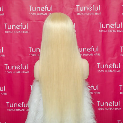 13x6 HD Transparent 613 Blonde Lace Frontal Human Hair Wigs Brazilian Straight Lace Front Human Hair Wigs Can Be Dyed Any Color