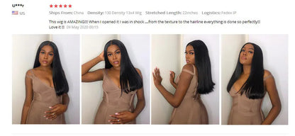 Ossilee 220 Density Pull Go Glueless Wigs with Elastic Drawstring Straight 13x6 HD Lace Front Human Hair Wigs Pre Cut Lace Wig