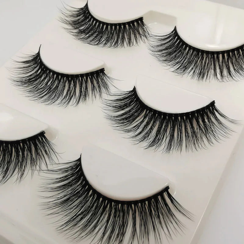 3 pairs False Eyelashes Natural Long 3D Mink Lashes Soft  Fluffy