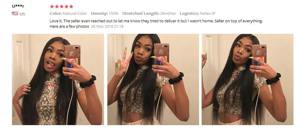 Ossilee 220 Density Pull Go Glueless Wigs with Elastic Drawstring Straight 13x6 HD Lace Front Human Hair Wigs Pre Cut Lace Wig