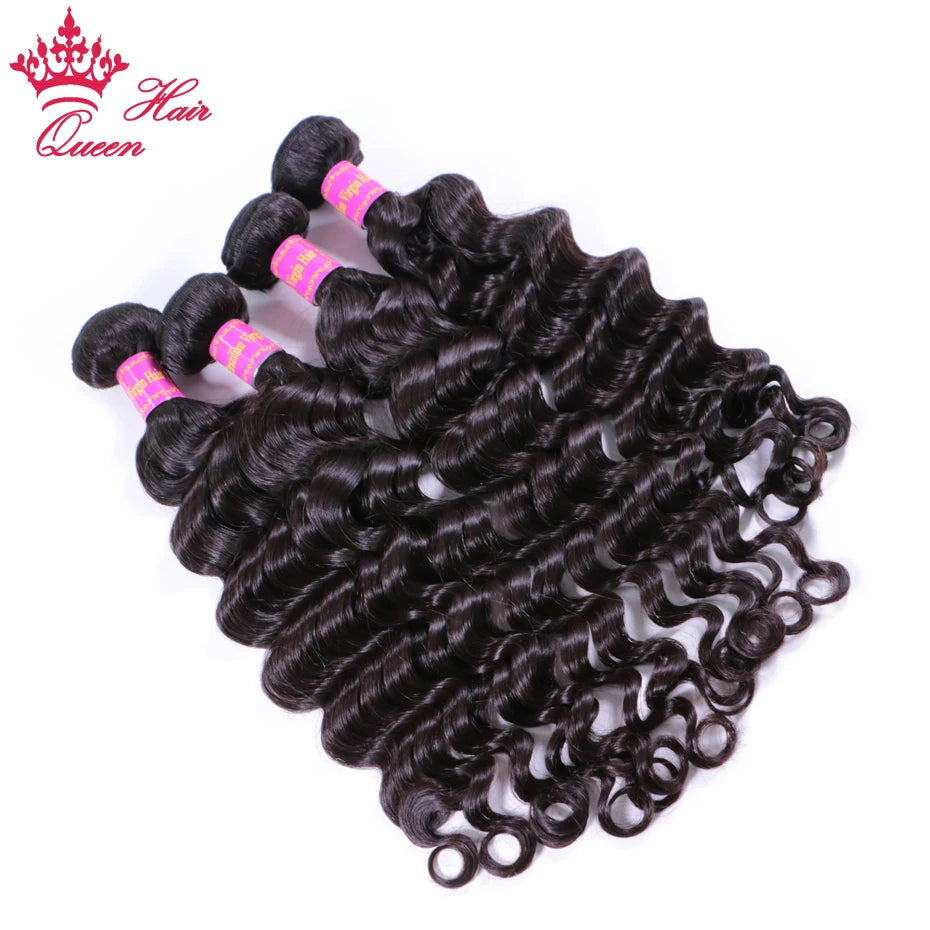 Queen Hair Products Brazilian Natural Wave More Wave Bundles With Closure 100% Virgin Human Raw Hair Bundles With Lace Closure