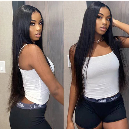 Tuneful 13x6 Lace Frontal Human Hair Wigs Straight 30 Inch Pre Plucked HD Lace Front Human Hair Wigs Glueless Wigs Ready To Wear