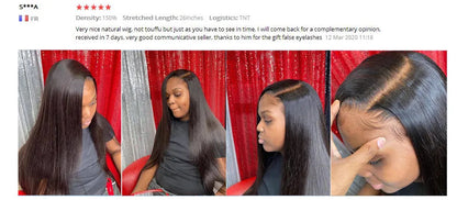 Ossilee 220 Density Pull Go Glueless Wigs with Elastic Drawstring Straight 13x6 HD Lace Front Human Hair Wigs Pre Cut Lace Wig