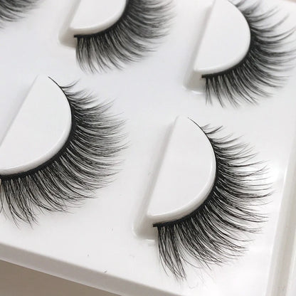 3 pairs False Eyelashes Natural Long 3D Mink Lashes Soft  Fluffy